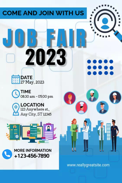 Job Fair Roster Copy of Job Fair Template Poster | PosterMyWall