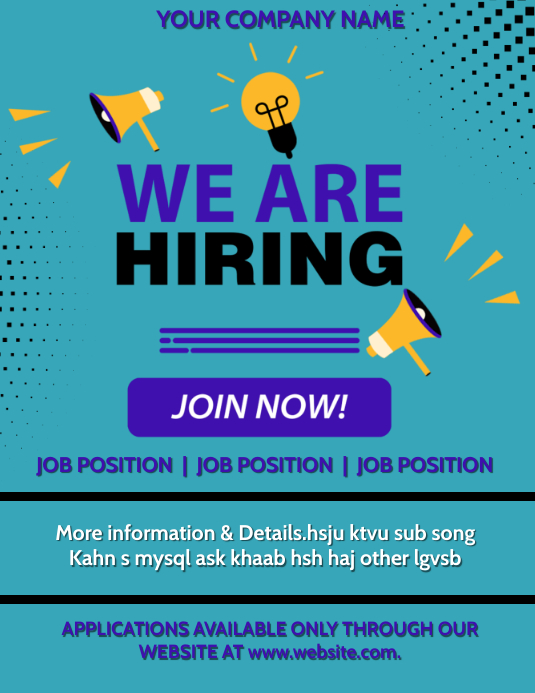 Job hiring,hiring,we are hiring, retail Template PosterMyWall