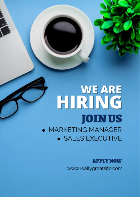 Job Ad Examples Simple Plantilla de Job hiring ad template | PosterMyWall