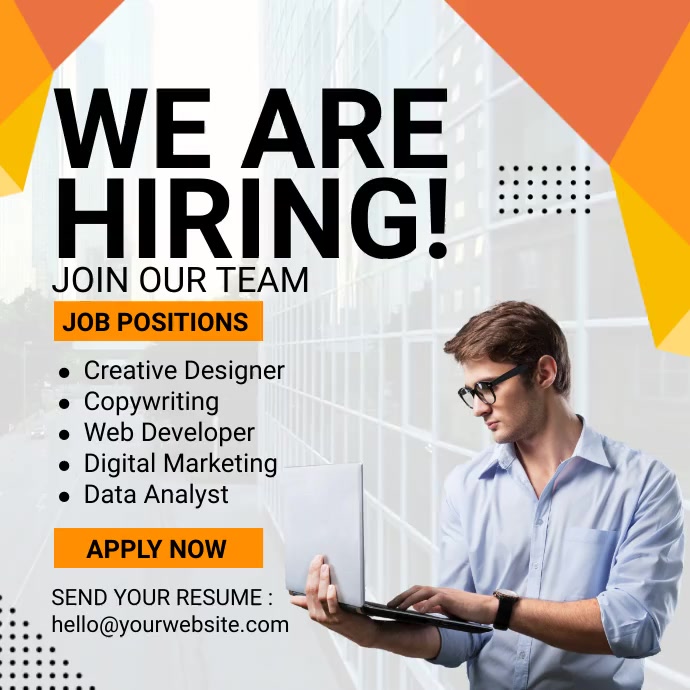 Job Hiring Ads Template | PosterMyWall