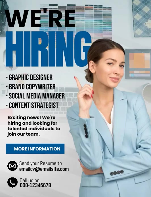 Job Hiring Advertisement Template | PosterMyWall