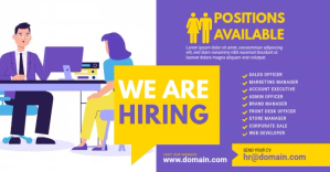 Ungu Job Hiring Announcement Facebook Shared Image Template