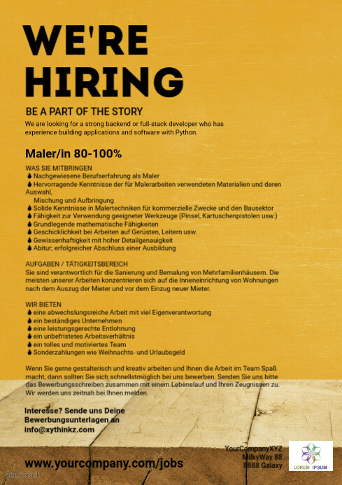 Job Hiring Advertisement Recruitment DIn Template | PosterMyWall