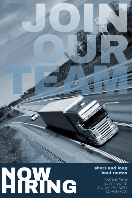 job hiring CDL truck driver Flyer Template | PosterMyWall