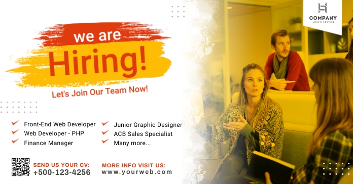 Job Hiring Facebook Ad Post Design Template | PosterMyWall