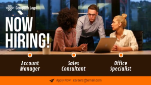 Job Hiring Facebook Cover Video template