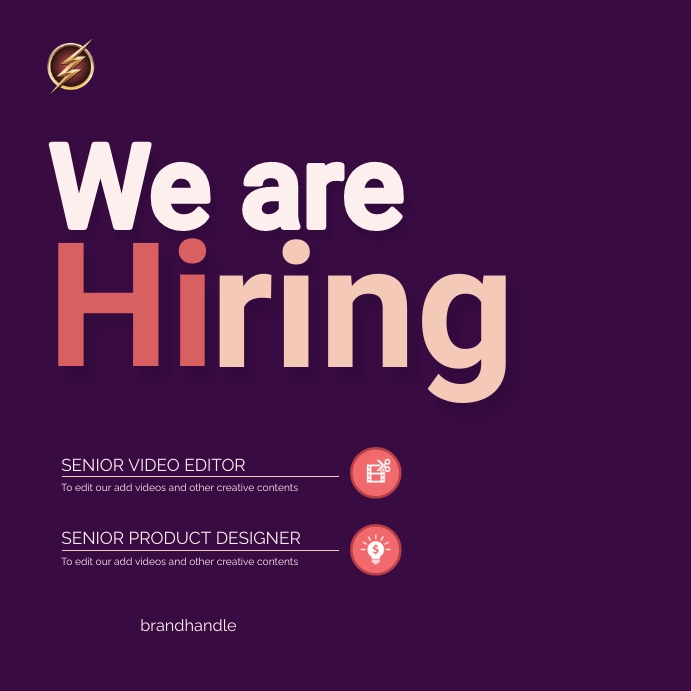 JOB HIRING FLYER Publicação no Instagram template