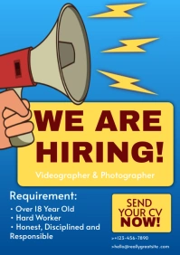 Job hiring flyer tamplate A2 template