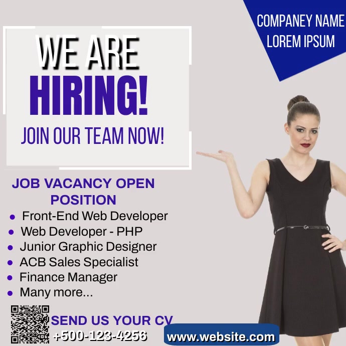 Pinterest Hiring Posts Job Hiring Instagram Post Design Template | PosterMyWall