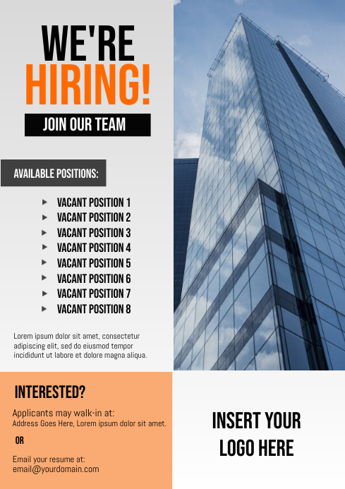 Job Hiring Poster Ad Template | PosterMyWall