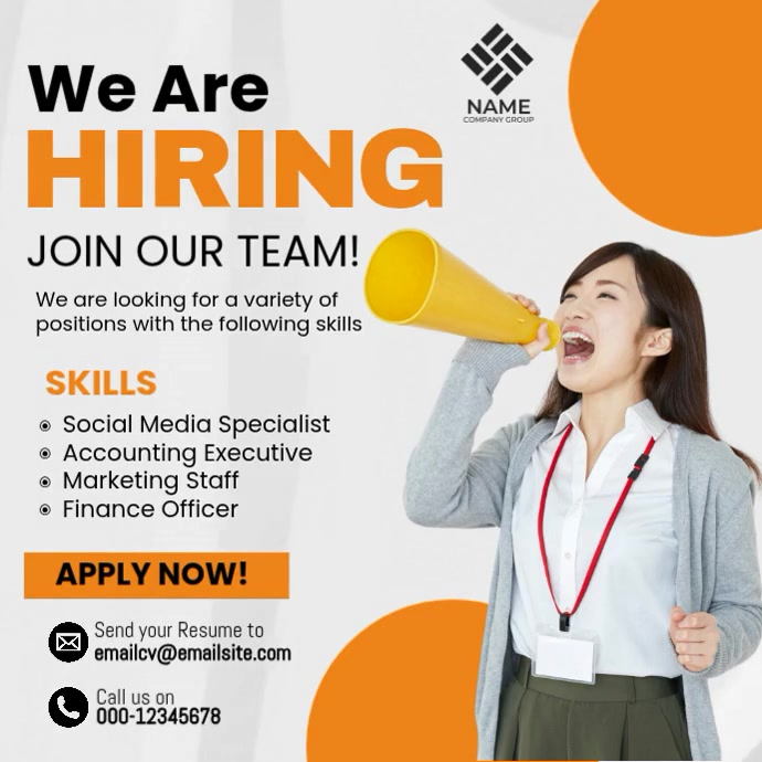 Job Hiring Poster Ads Template | PosterMyWall