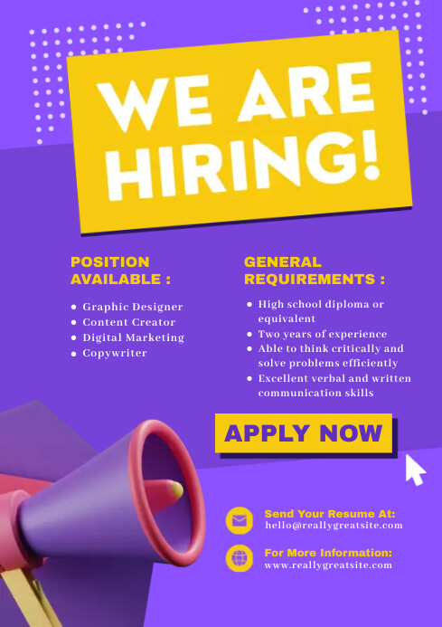 Job Hiring Poster Template | PosterMyWall