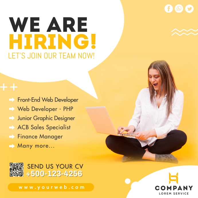 Job Hiring Social Media Post Template | PosterMyWall