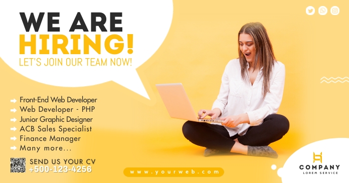 Job Hiring Facebook Post Template | PosterMyWall