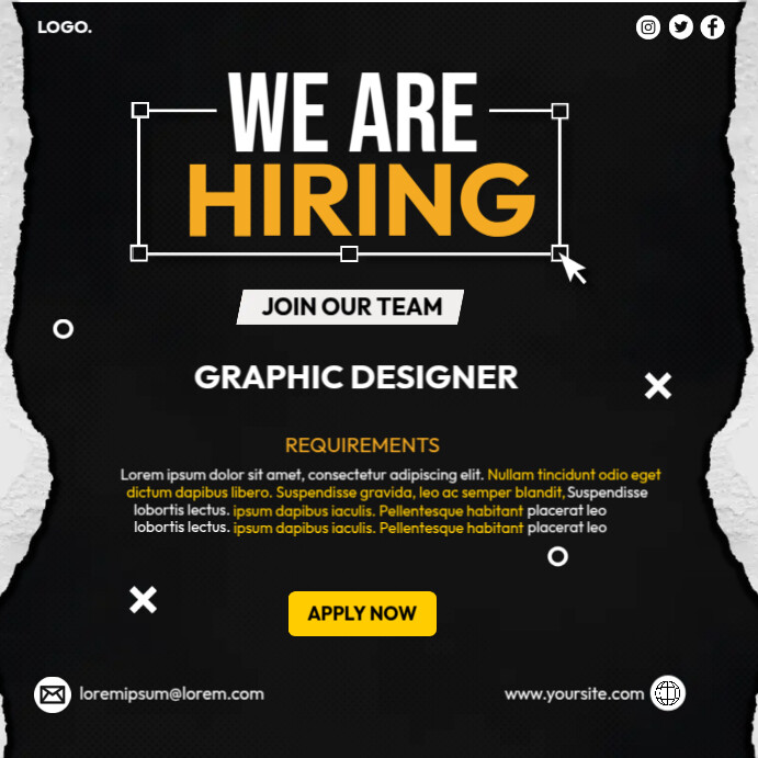 Job Hiring Template | PosterMyWall Job Hiring Template | PosterMyWall