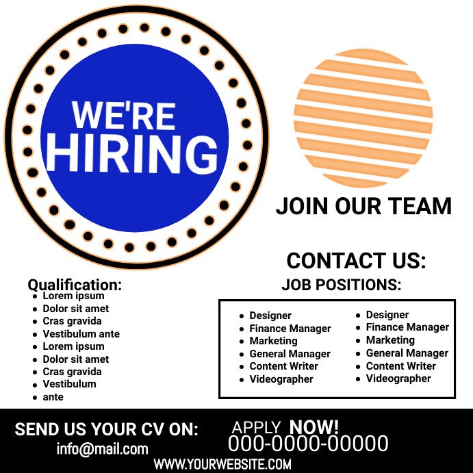 Modèle job hiring template | PosterMyWall