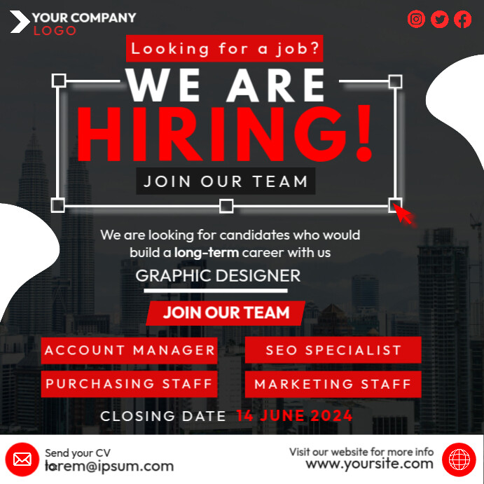 Job Hiring Template PosterMyWall