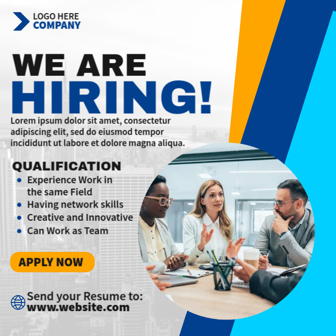 Modèle Job Hiring Template | PosterMyWall