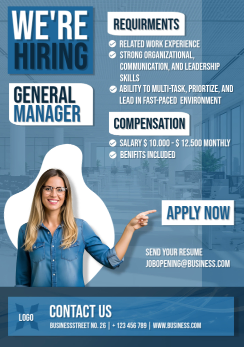 Job Opening Flyer/Poster Job Recruitment Template | PosterMyWall