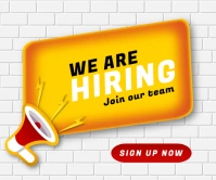 Job opportunity, online ad, announcement Large Rectangle template