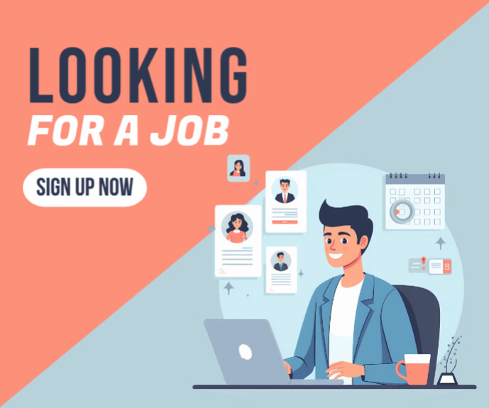 Job opportunity, online ad, we are hiring Duży prostokąt template