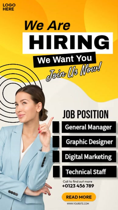 Job Reel Example Job Position Hiring Template | PosterMyWall