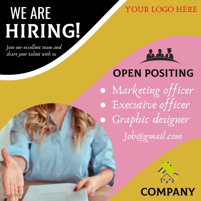 job recruitment poster Publicación de Instagram template