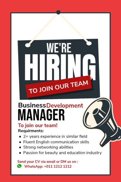 Job Recruitment Poster Template | PosterMyWall