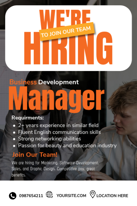 Job Recruitment Poster Template | PosterMyWall