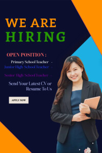 Fioletowy Job Vacancies For Teachers in High School (1) Poster Template
