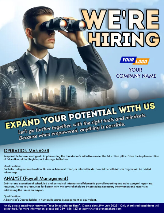 Job Vacancy Ad Flyer Template PosterMyWall