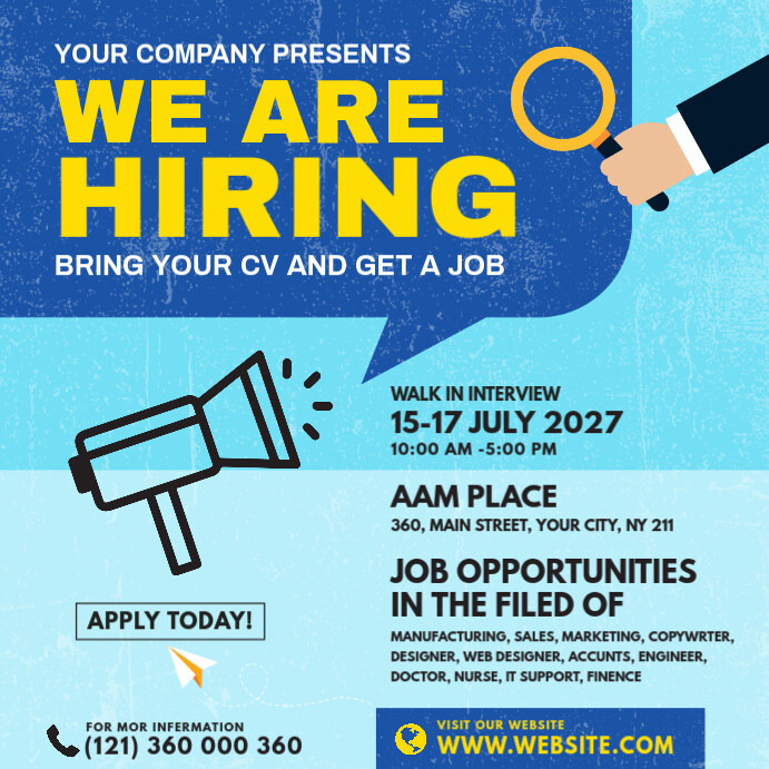 Job Vacancy Ad Instagram Post Template PosterMyWall