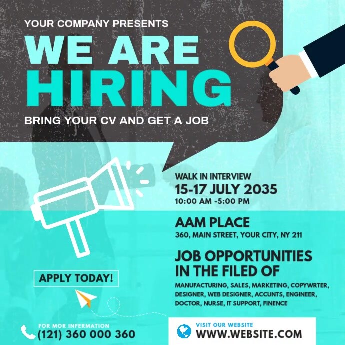 Job Vacancy Ads Instagram-bericht template