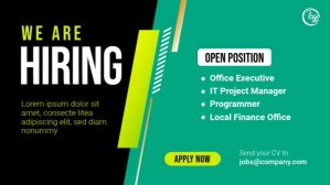 Job Vacancy Banner Ad Display digitale (16:9) template