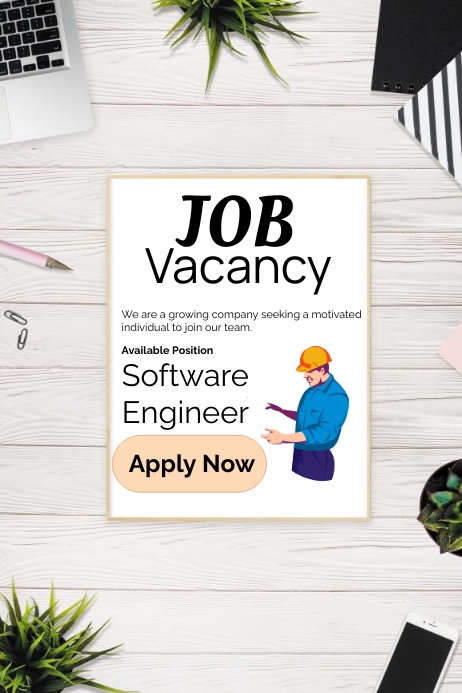 Vacancy Poster Example Job vacancy Template | PosterMyWall