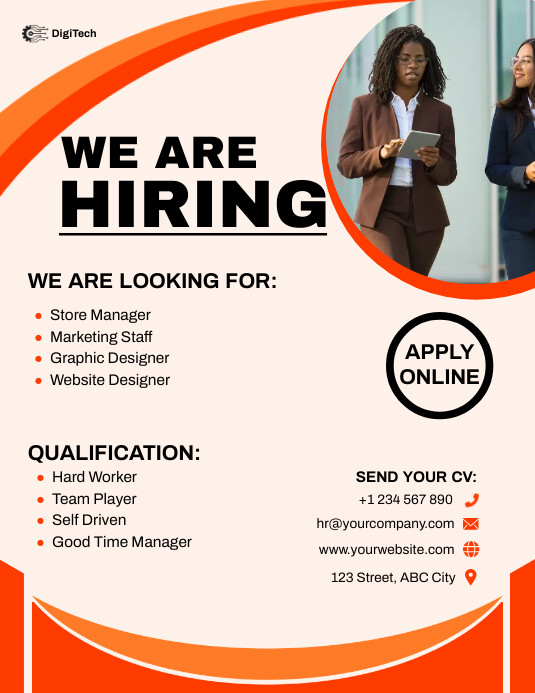 Шаблон Job Vacancy Poster Template | PosterMyWall