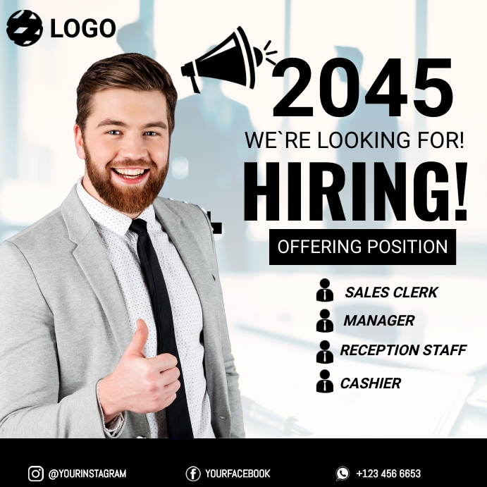 Modèle Jobs Hiring Ads PosterMyWall