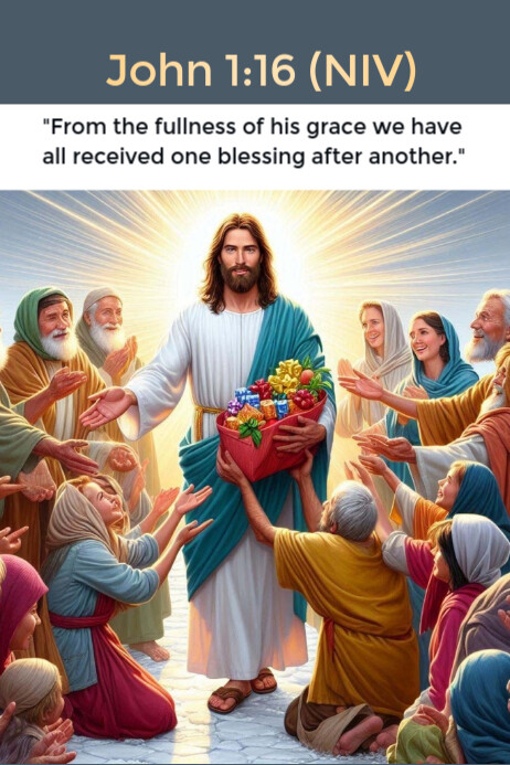 Plantilla de John 1:16 | PosterMyWall