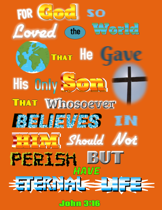 John 3: 16 Flyer (US Letter) template