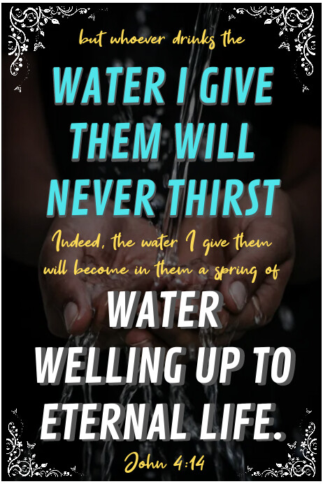 John 4:14 Bible Verse Christian Church Flyers Template | PosterMyWall