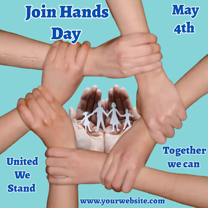 Join Hand Backdrop Join Hands Day Instagram Post Template | PosterMyWall