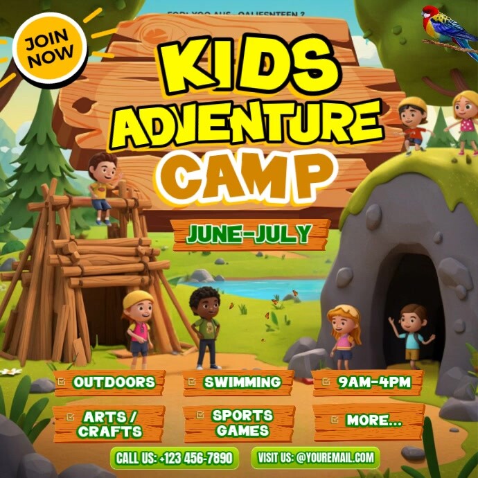 Join Our Exciting Kids Adventure Camp Instagram Post template