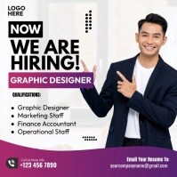 White Job Hiring Instagram Post Template