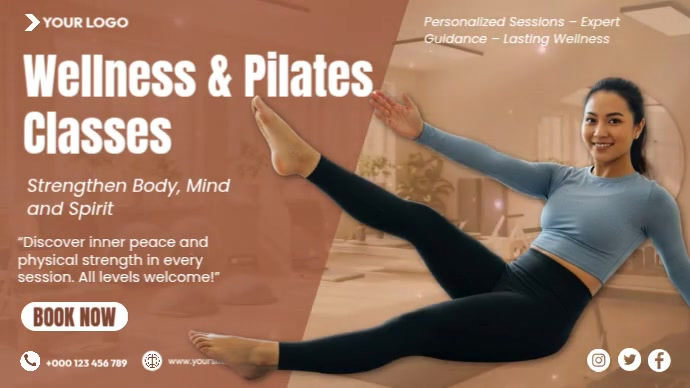 Join Pilates Classes Flyer Miniatura de YouTube template