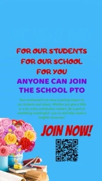Join the PTA, We need you, PTO Flyer Template ad QR Code , parents meeting flyer, parents and teache Instagram Story