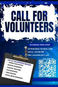 Blanc Volunteer Recruitment Poster Template