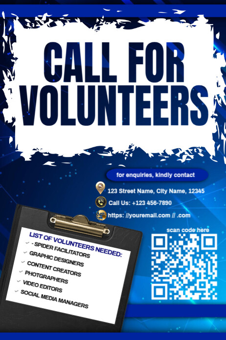 Join Us: Volunteer Team Needed 海报 template