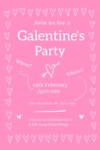 Join us for a galentine's party Pinterest Graphic template
