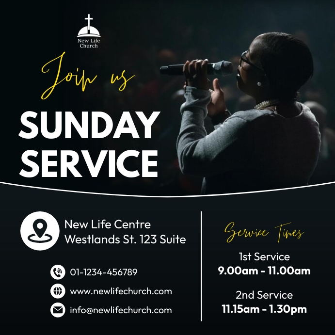 join us for church service Template | PosterMyWall