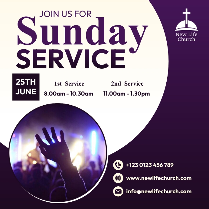 join us for Sunday service Template | PosterMyWall